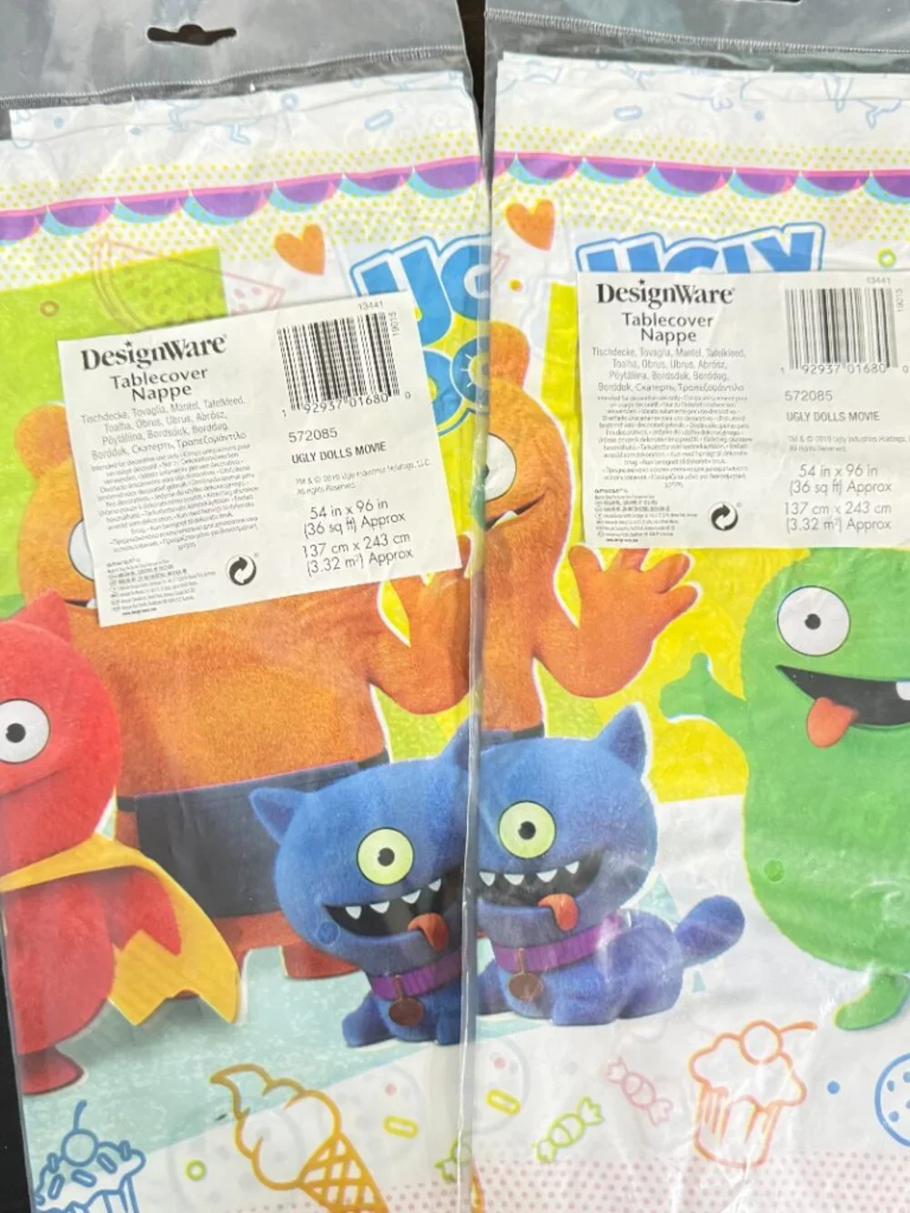 Lot of 2 Ugly Dolls Birthday Party Tablecover 54